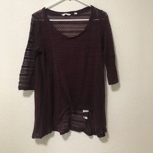 Dark purple see through top